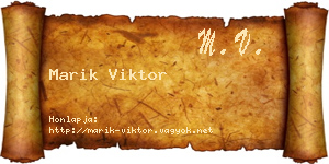 Marik Viktor névjegykártya